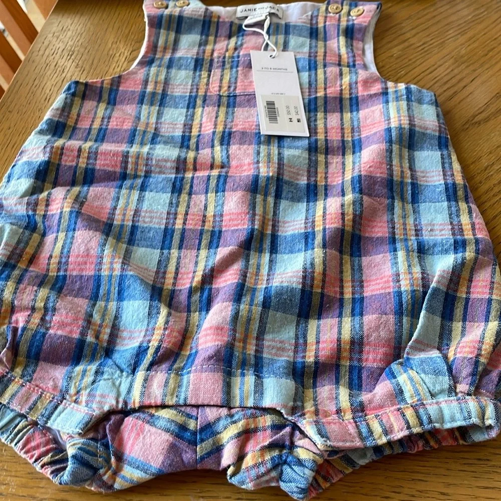 Janie and Jack Plaid Onesie Size 3 to 6 Months NEW with Tags